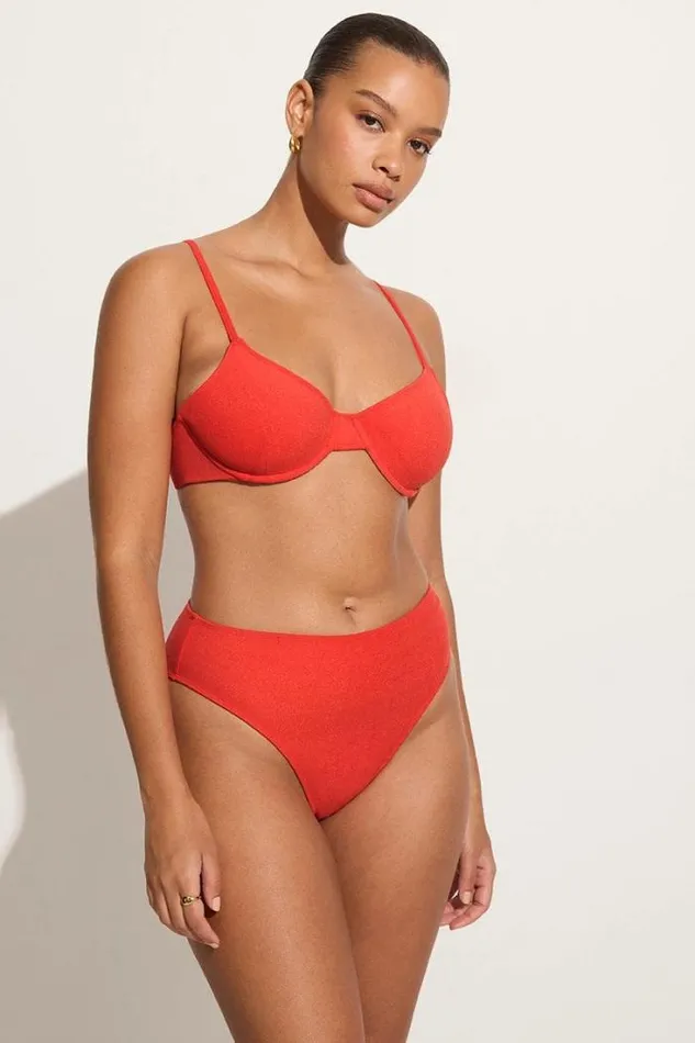 Women Faithfull The Brand Swim Chania Bikini Bottoms Morange Towelling 8211 Final Sale