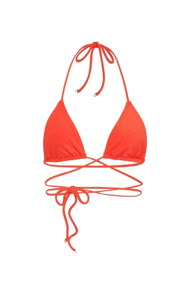 Women Faithfull The Brand Swim Marzia Bikini Top Morange Towelling 8211 Final Sale