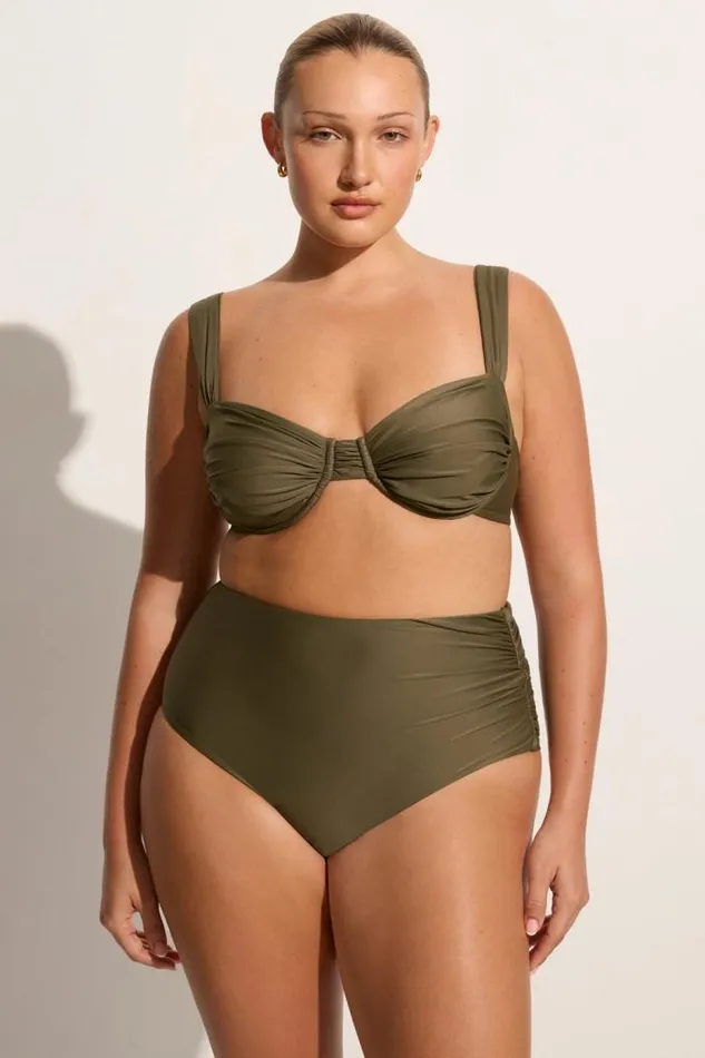 Women Faithfull The Brand Swim Sol Bikini Top Khaki