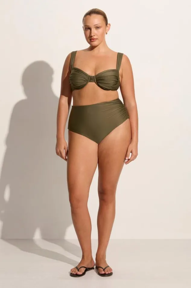 Women Faithfull The Brand Swim Sol Bikini Top Khaki