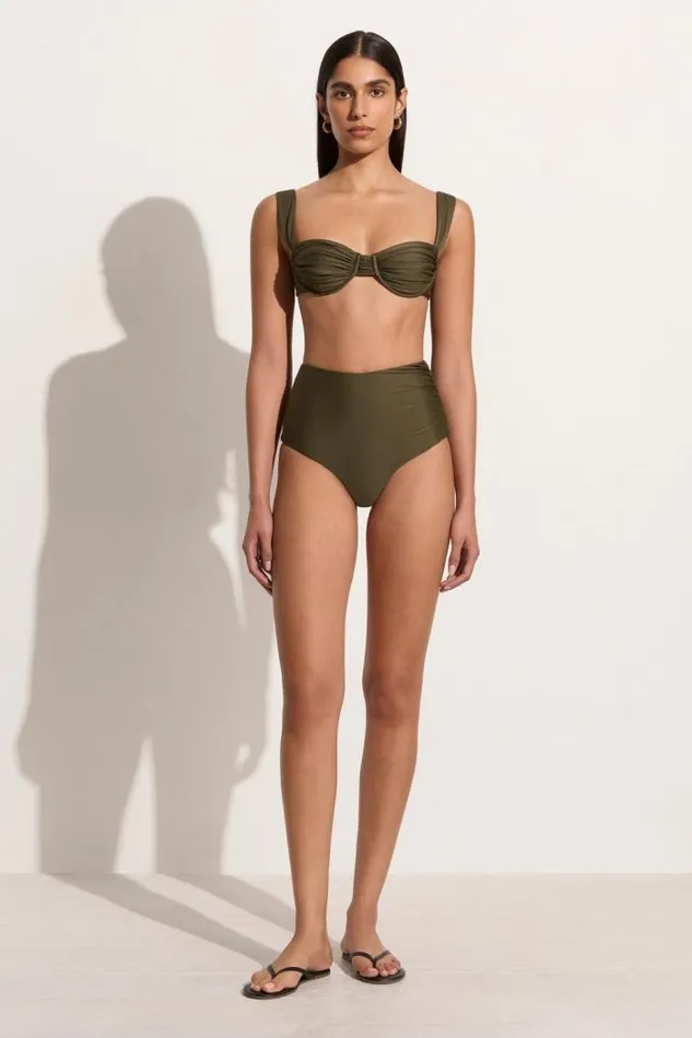Women Faithfull The Brand Swim Sol Bikini Top Khaki
