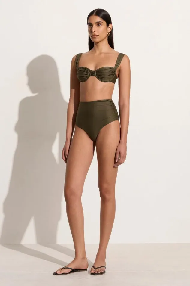Women Faithfull The Brand Swim Sol Bikini Top Khaki