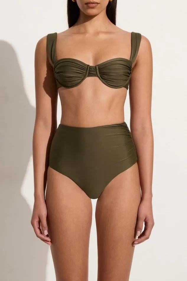 Women Faithfull The Brand Swim Sol Bikini Top Khaki