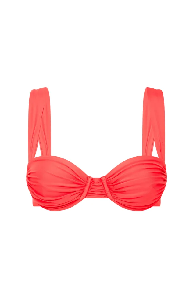 Women Faithfull The Brand Swim Sol Bikini Top Vermillion