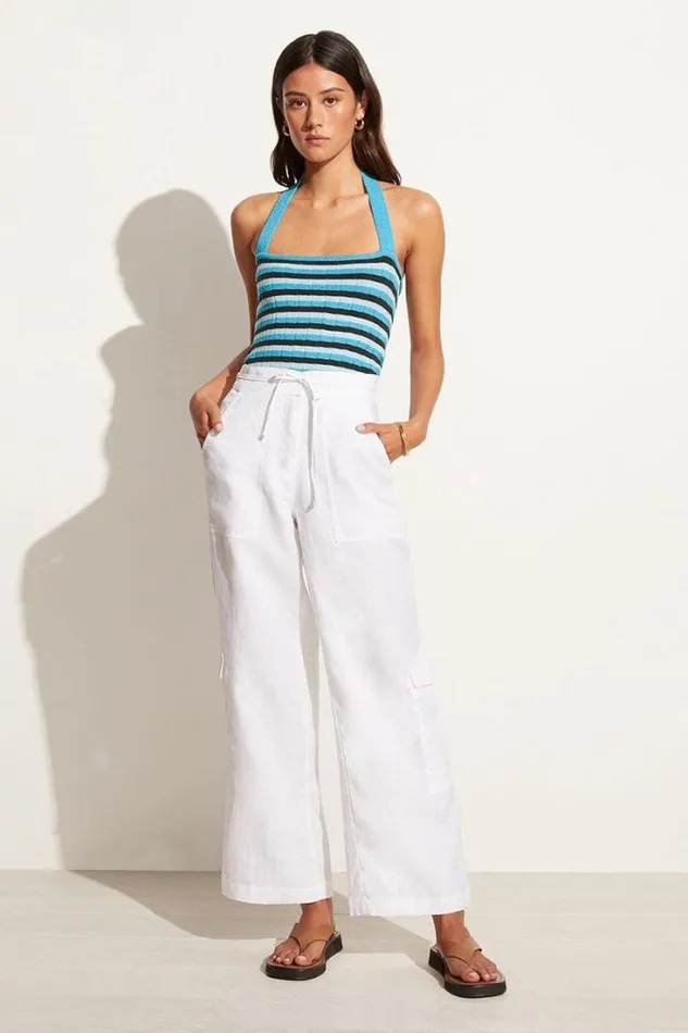 Women Faithfull The Brand Tops Alora Knit Tank Blue Stripes 8211 Final Sale