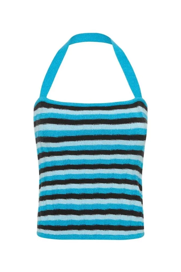 Women Faithfull The Brand Tops Alora Knit Tank Blue Stripes 8211 Final Sale
