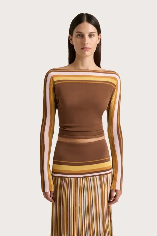 Women Faithfull The Brand Tops Citara Long Sleeve Top Cocoa