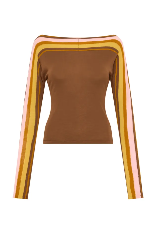Women Faithfull The Brand Tops Citara Long Sleeve Top Cocoa