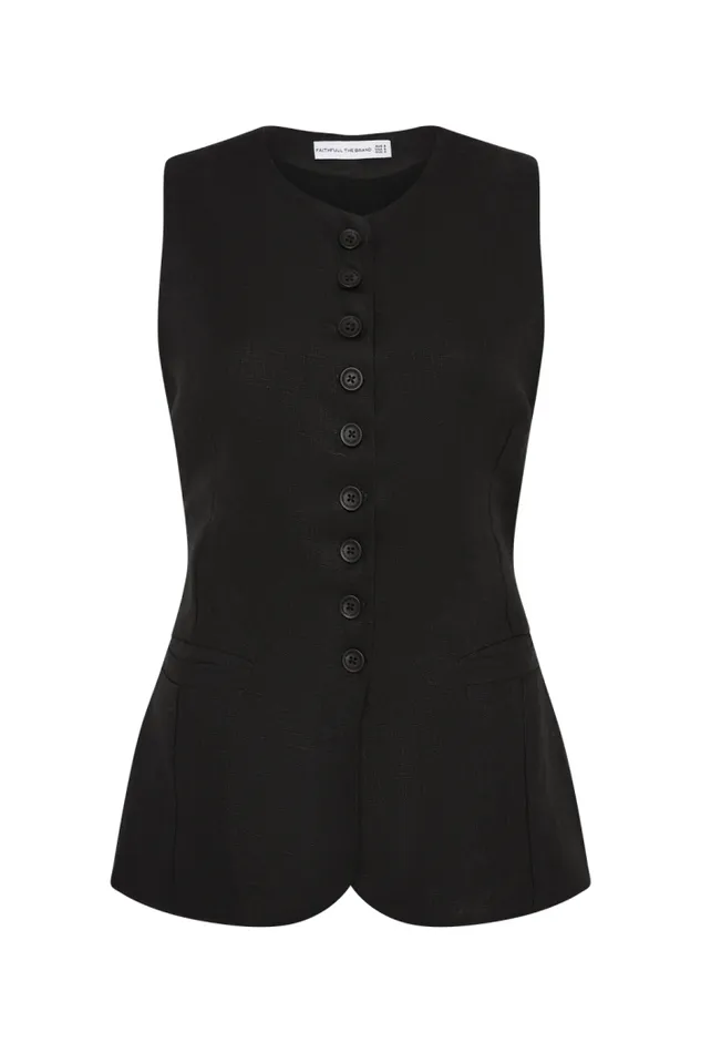 Women Faithfull The Brand Tops Domenico Vest Black