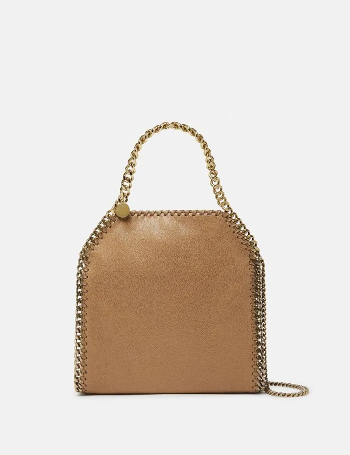 Women Falabella Mini Tote Bag Pecan Brown Stella McCartney Mini Bags And Clutches