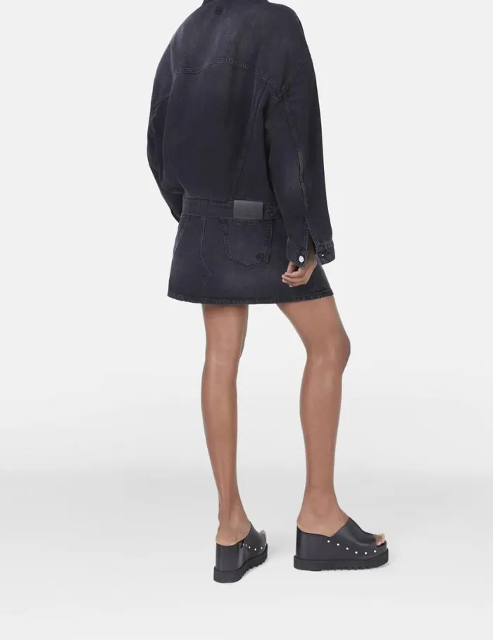 Women Falabella Oversized Denim Jacket Black Stella McCartney Coats And Jackets Women Falabella Oversized Denim Jacket Black Stella McCartney Coats And Jackets