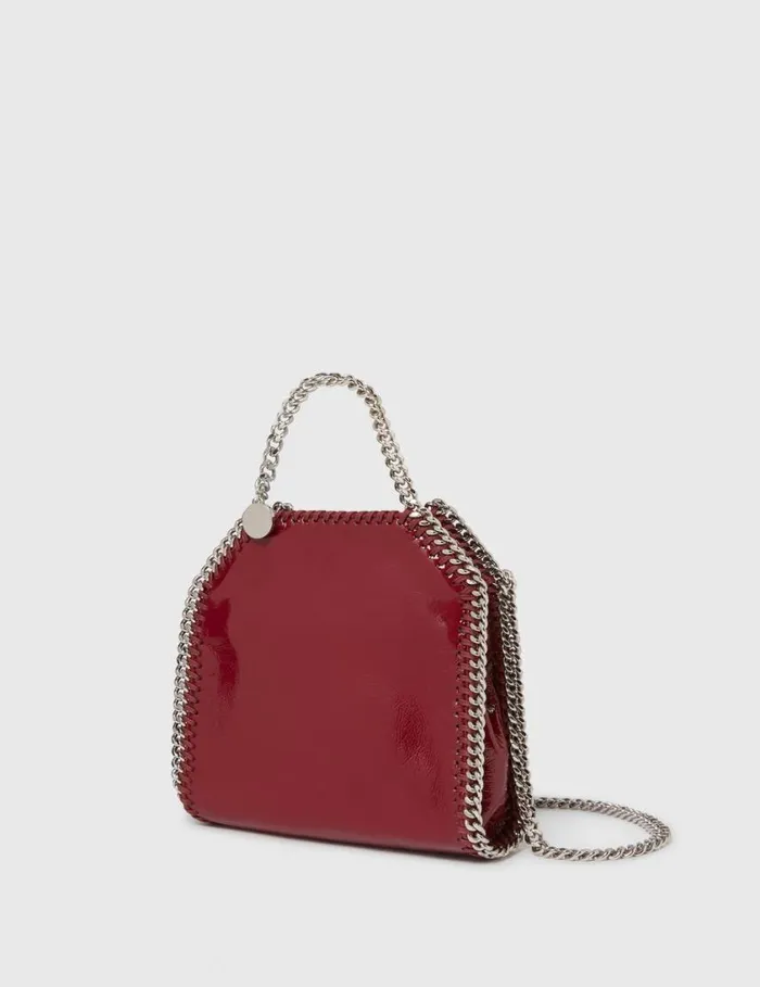 Women Falabella Patent Tiny Tote Bag Burgundy Stella McCartney TopHandle Bags Women Falabella Patent Tiny Tote Bag Burgundy Stella McCartney TopHandle Bags