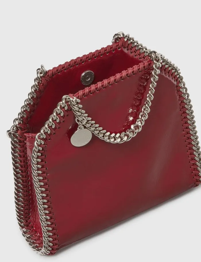Women Falabella Patent Tiny Tote Bag Burgundy Stella McCartney TopHandle Bags Women Falabella Patent Tiny Tote Bag Burgundy Stella McCartney TopHandle Bags