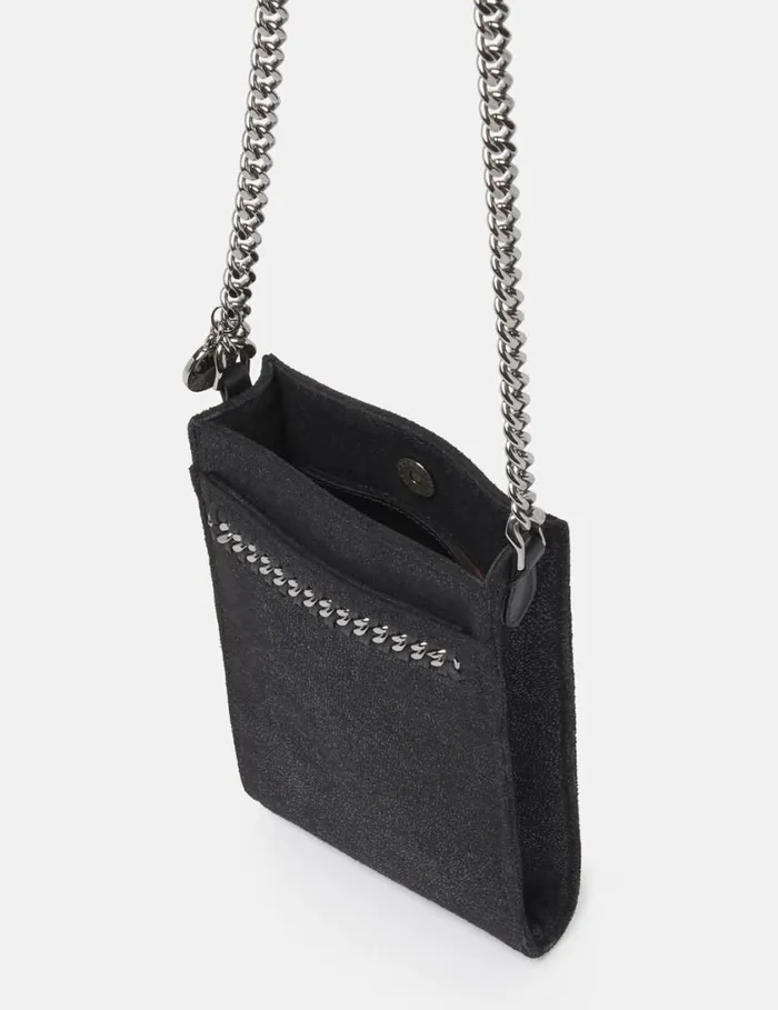 Women Falabella Phone Pouch Pitch Black Stella McCartney Iconic Falabella Women Falabella Phone Pouch Pitch Black Stella McCartney Iconic Falabella