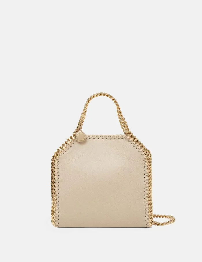Women Falabella Tiny Tote Bag Butter Cream Stella McCartney TopHandle Bags