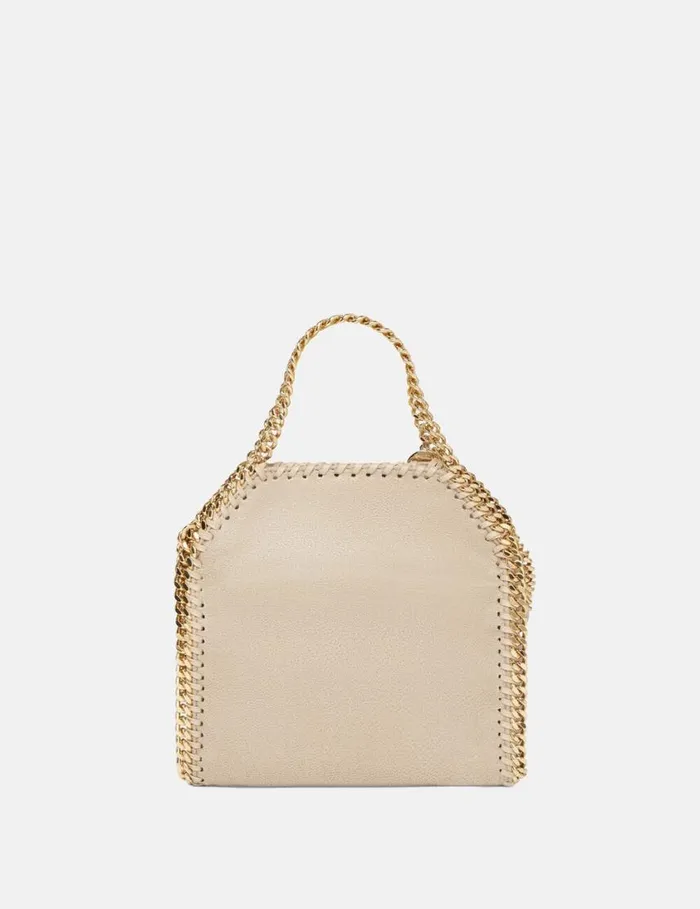 Women Falabella Tiny Tote Bag Butter Cream Stella McCartney TopHandle Bags