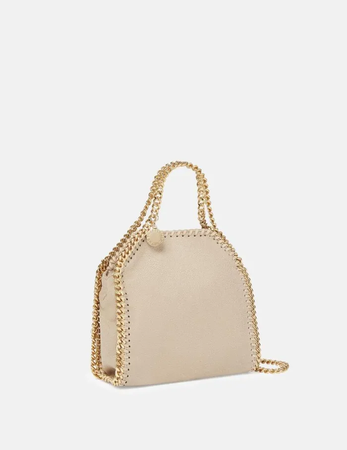 Women Falabella Tiny Tote Bag Butter Cream Stella McCartney TopHandle Bags