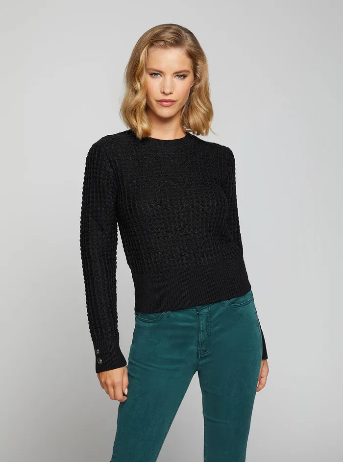 Women Fashion Tops GUESS Black Multi Georgie Knit Top