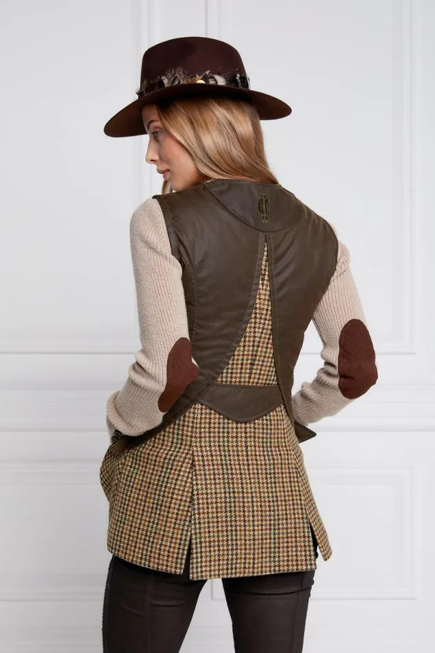 Women Field Vest Hailes Green Tweed Holland Cooper Gilets