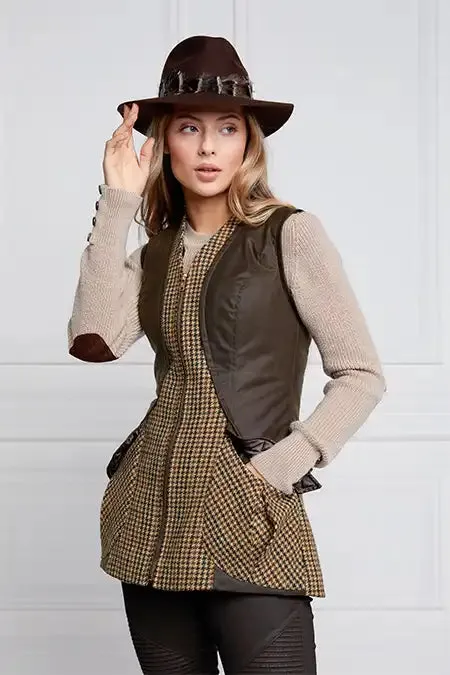 Women Field Vest Hailes Green Tweed Holland Cooper Gilets