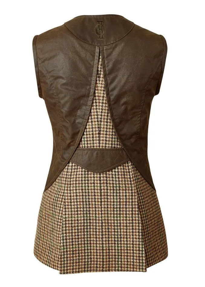 Women Field Vest Hailes Green Tweed Holland Cooper Gilets