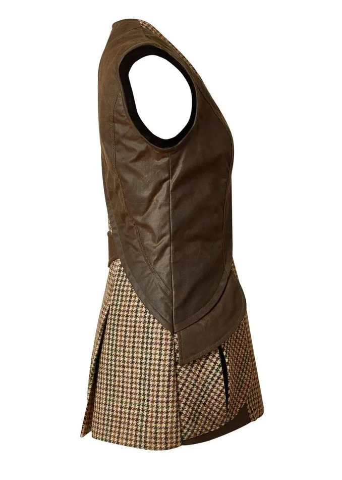 Women Field Vest Hailes Green Tweed Holland Cooper Gilets