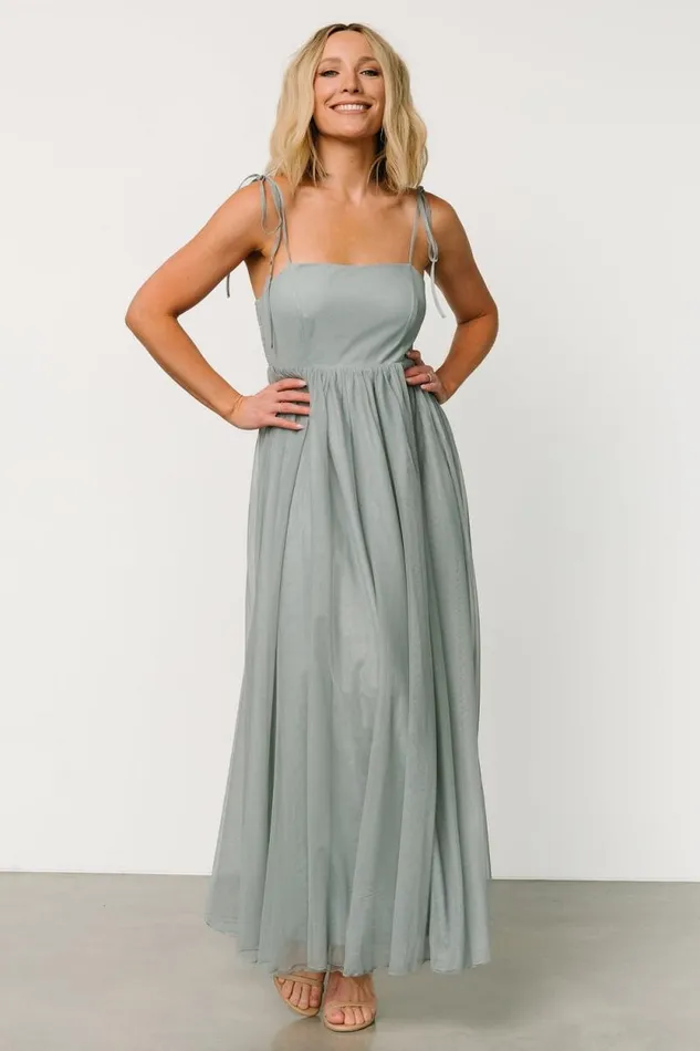 Women Fiona Tulle Maxi Dress Eucalyptus Baltic Born Tulle Styles