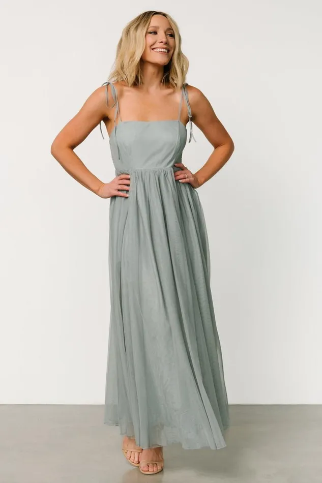 Women Fiona Tulle Maxi Dress Eucalyptus Baltic Born Tulle Styles Women Fiona Tulle Maxi Dress Eucalyptus Baltic Born Tulle Styles