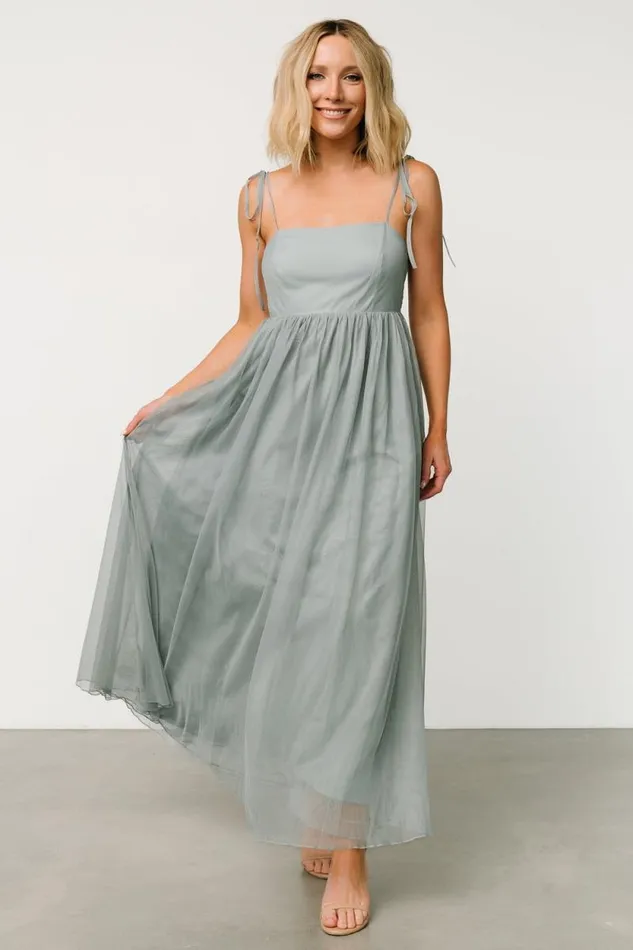 Women Fiona Tulle Maxi Dress Eucalyptus Baltic Born Tulle Styles Women Fiona Tulle Maxi Dress Eucalyptus Baltic Born Tulle Styles