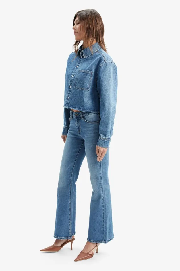 Women Flare Jean Bardot Daxton Low Boot Leg Jeans In Dark Denim Dark Denim Women Flare Jean Bardot Daxton Low Boot Leg Jeans In Dark Denim Dark Denim