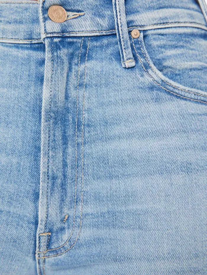 Women Flare Mother Denim The Hustler Ankle Fray Blue lightpastel