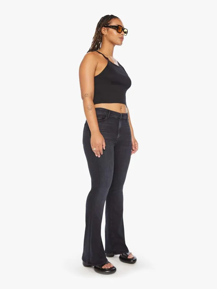 Women Flare Mother Denim The Weekender Black