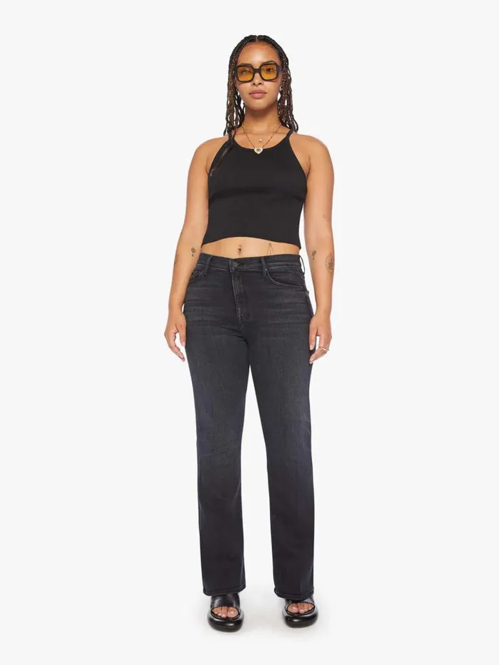 Women Flare Mother Denim The Weekender Black