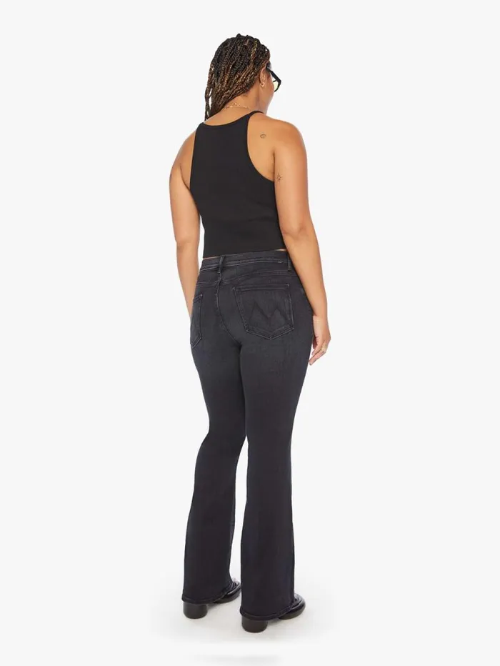 Women Flare Mother Denim The Weekender Black