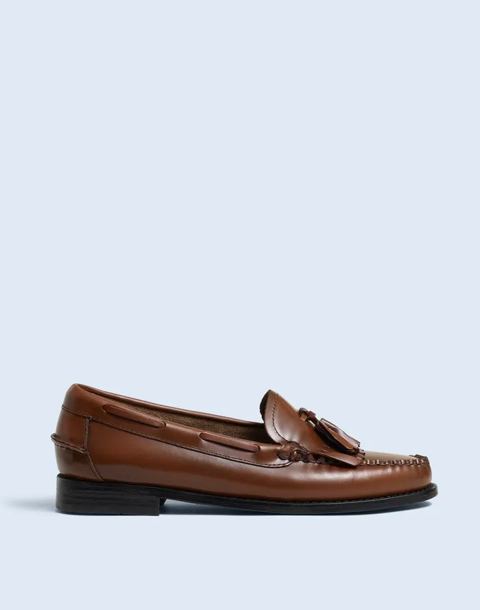 Women Flats and Loafers Madewell GHBASS Esther Kiltie Tassel Weejuns Loafers Cognac