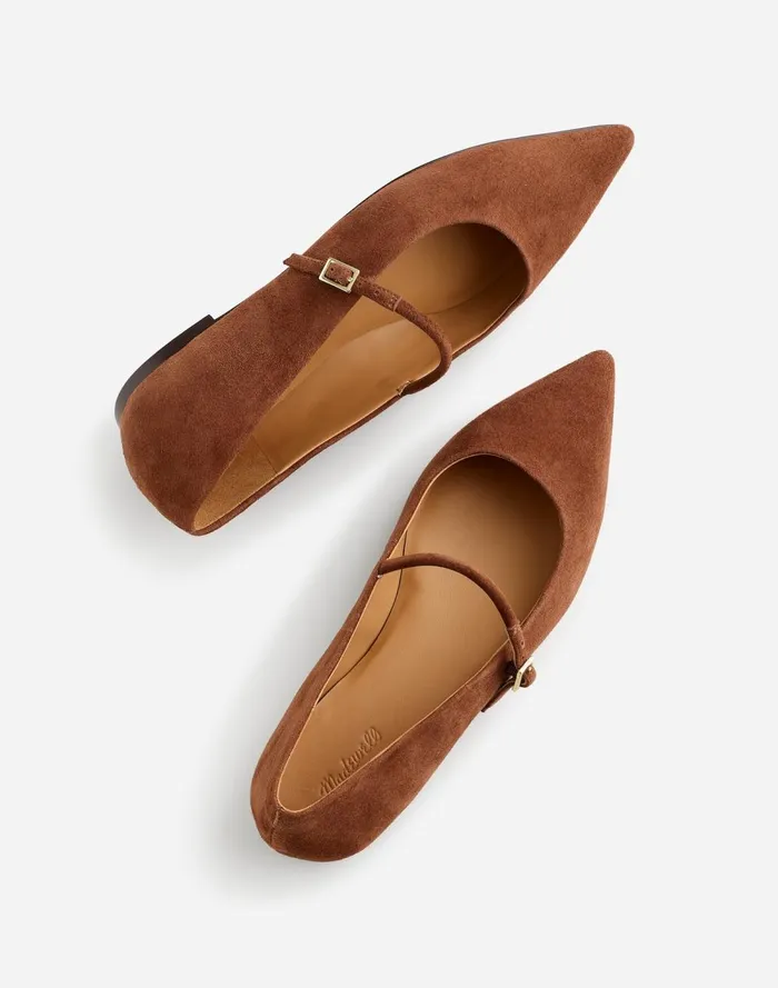 Women Flats and Loafers Madewell The Elsie Mary Jane Flat Soft Mahogany