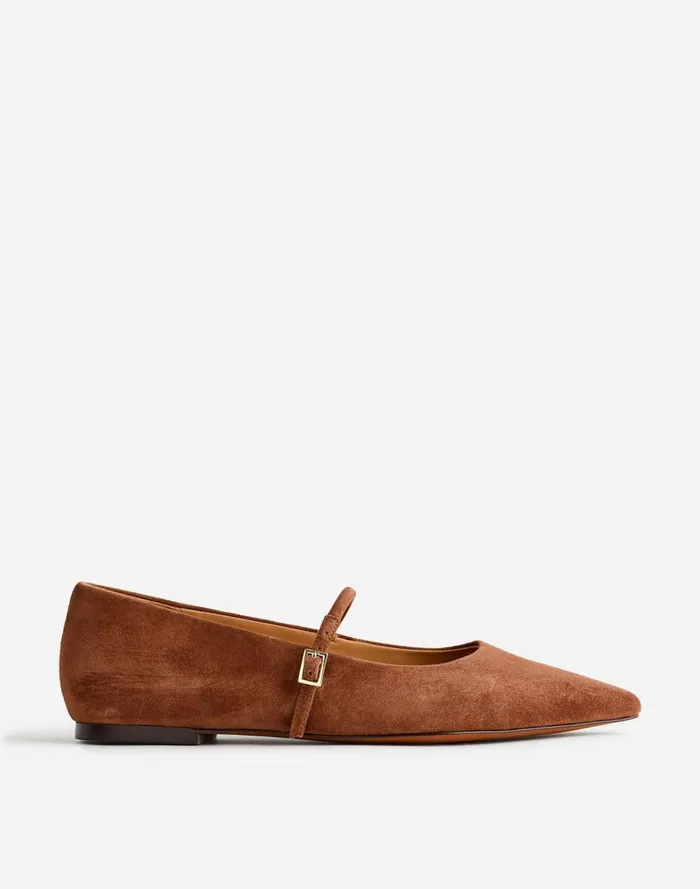 Women Flats and Loafers Madewell The Elsie Mary Jane Flat Soft Mahogany