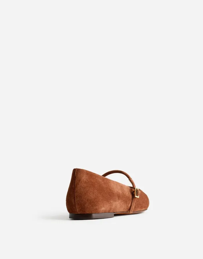Women Flats and Loafers Madewell The Elsie Mary Jane Flat Soft Mahogany