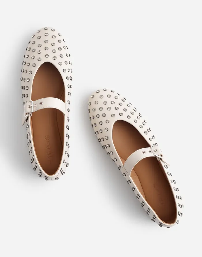 Women Flats and Loafers Madewell The Remy Mary Jane Flat Ecru