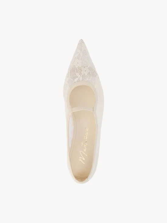 Women Fleur Lace Flat Ivory Shoes Lisa Says Gah