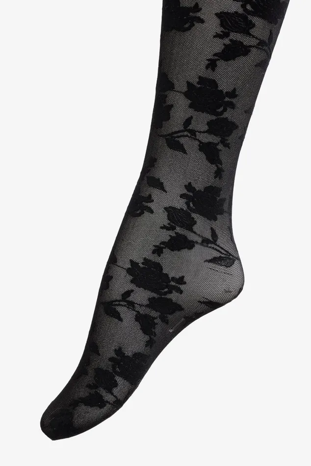 Women Floral Knit Tights Black For Love and Lemons Accessories Women Floral Knit Tights Black For Love and Lemons Accessories