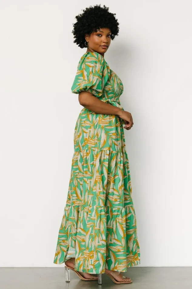 Women Forsythe Smocked Maxi Dress Green Print Baltic Born Maxi Dresses Women Forsythe Smocked Maxi Dress Green Print Baltic Born Maxi Dresses