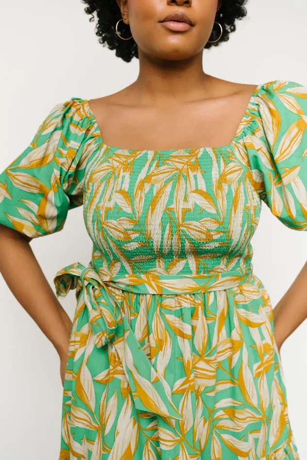Women Forsythe Smocked Maxi Dress Green Print Baltic Born Maxi Dresses Women Forsythe Smocked Maxi Dress Green Print Baltic Born Maxi Dresses
