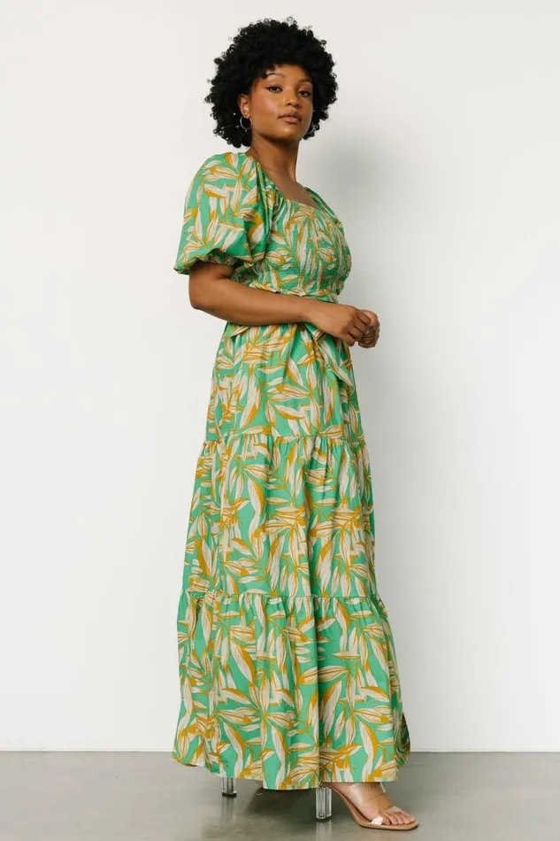 Women Forsythe Smocked Maxi Dress Green Print Baltic Born Maxi Dresses Women Forsythe Smocked Maxi Dress Green Print Baltic Born Maxi Dresses