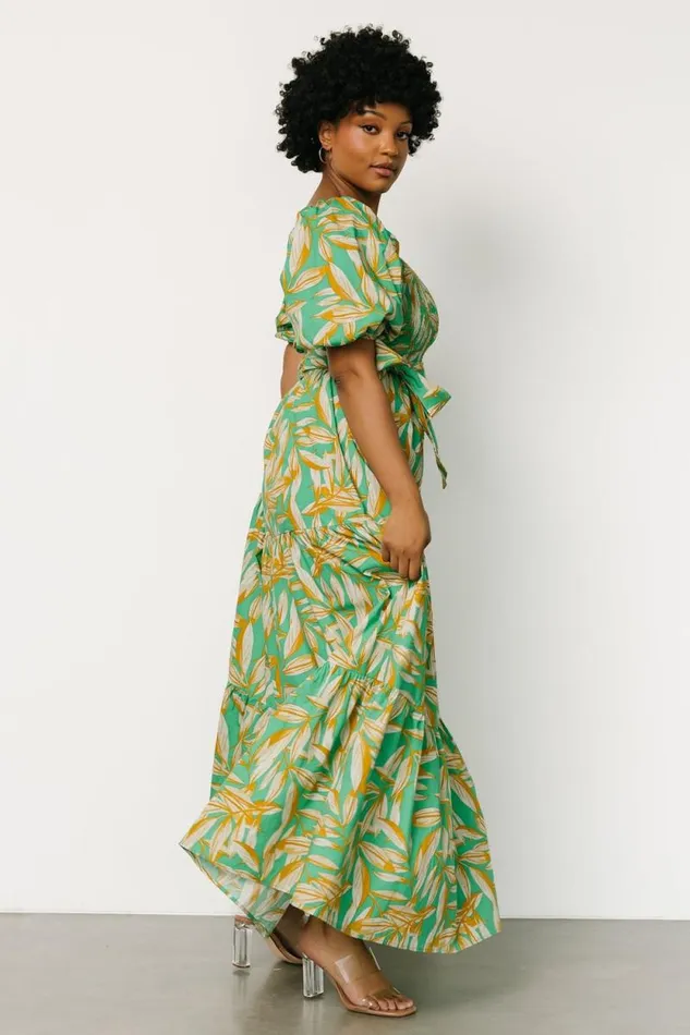 Women Forsythe Smocked Maxi Dress Green Print Baltic Born Maxi Dresses Women Forsythe Smocked Maxi Dress Green Print Baltic Born Maxi Dresses