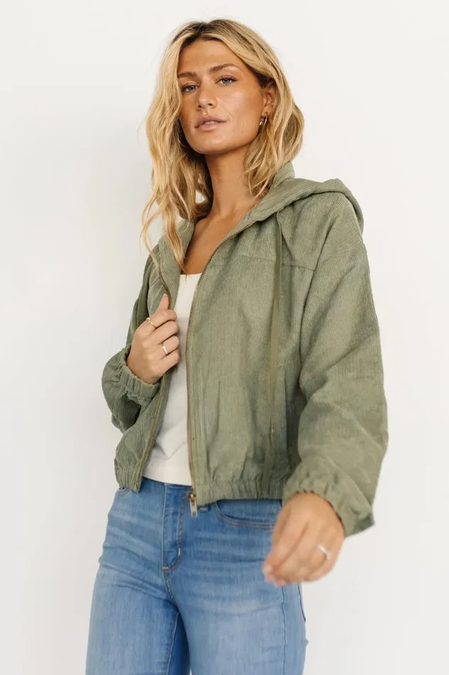 Women Frankie Zip Jacket Dusty Olive Baltic Born Outerwear