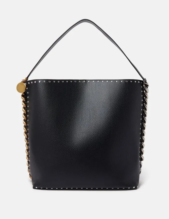 Women Frayme Studded Grainy Alter Mat Tote Bag Black Stella McCartney TopHandle Bags
