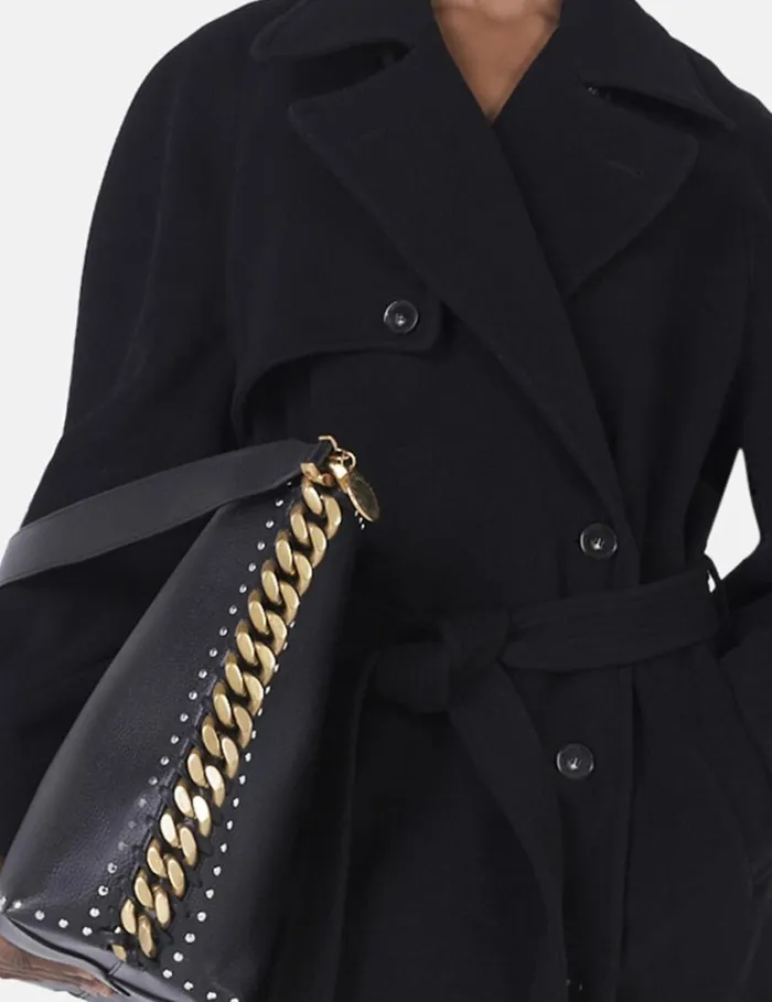 Women Frayme Studded Grainy Alter Mat Tote Bag Black Stella McCartney TopHandle Bags Women Frayme Studded Grainy Alter Mat Tote Bag Black Stella McCartney TopHandle Bags