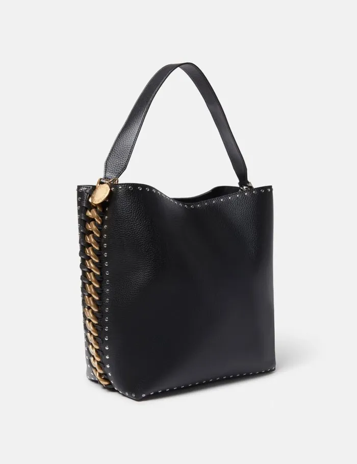 Women Frayme Studded Grainy Alter Mat Tote Bag Black Stella McCartney TopHandle Bags Women Frayme Studded Grainy Alter Mat Tote Bag Black Stella McCartney TopHandle Bags
