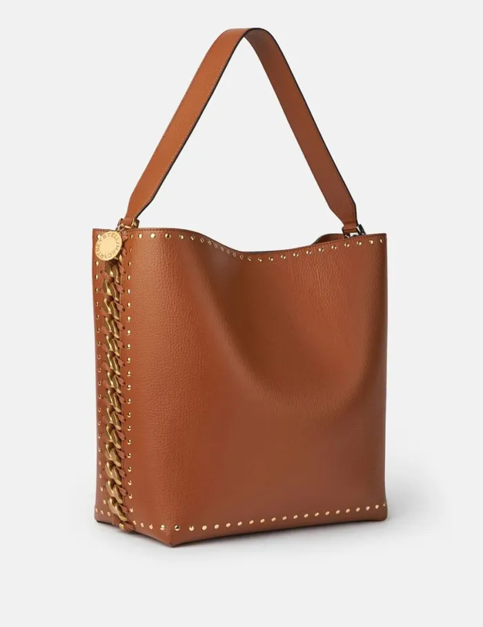 Women Frayme Studded Grainy Alter Mat Tote Bag Pecan Stella McCartney Frayme Bag Women Frayme Studded Grainy Alter Mat Tote Bag Pecan Stella McCartney Frayme Bag